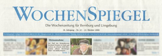 Wochenspiegel Titelseite